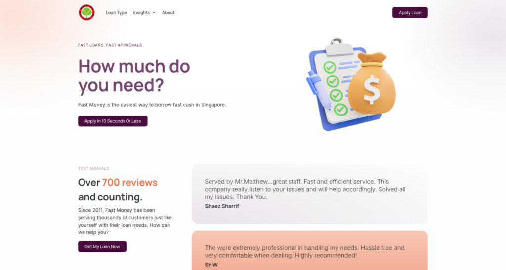 Fast Money For Fast Cash Loan Singapore