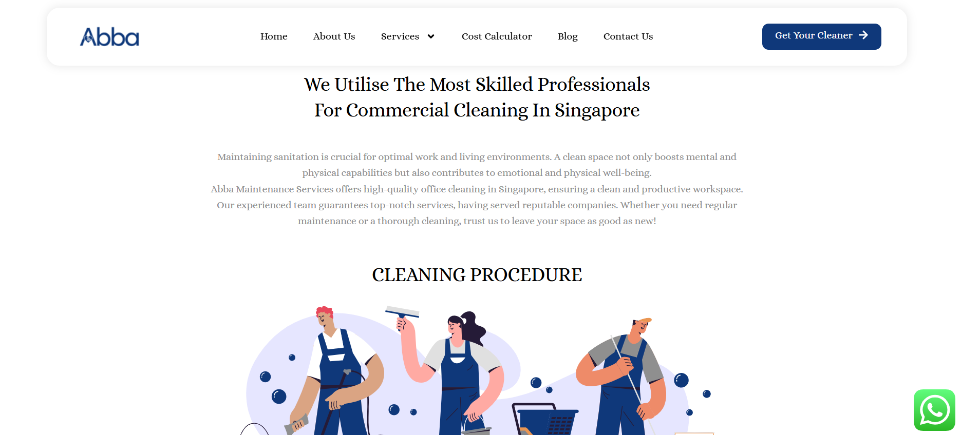 Abba Maintenance Service Commercial Cleaning Singapore