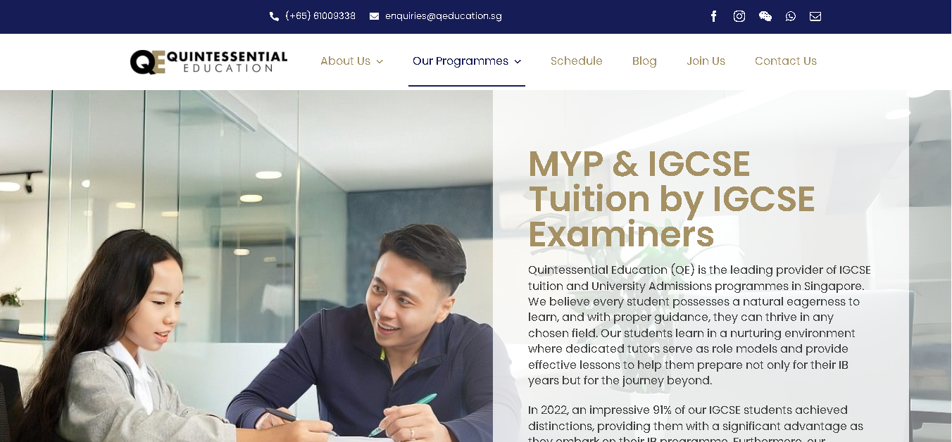 Quintessential Education IGCSE Tuition Singapore