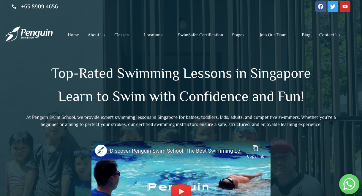 Penguin Swim School Kid Swimming Lesson
