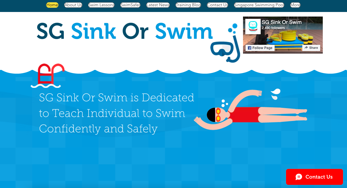 SG Sink Or Swim School Kid Swimming Lesson