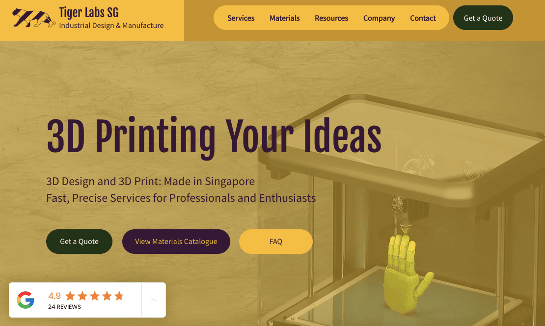 Tiger Labs SG 3D Printing Singapore