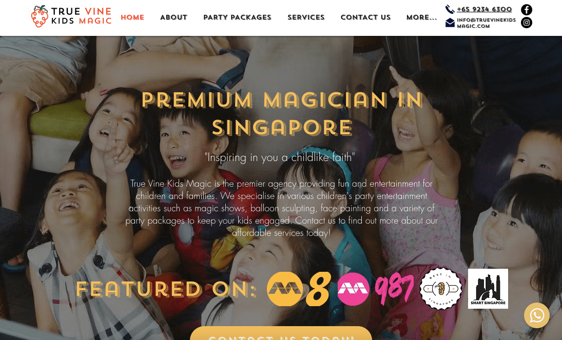 True Vine Kids Magic Best Magician Singapore