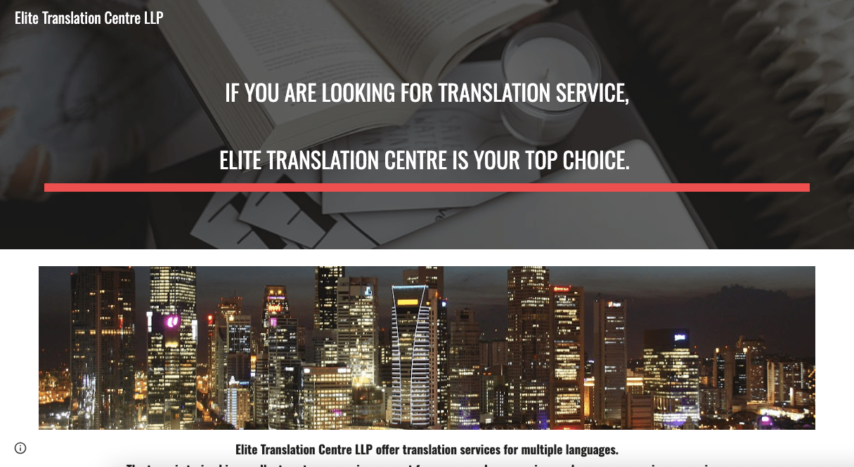 Elite Translation Centre Translation Company Singapore