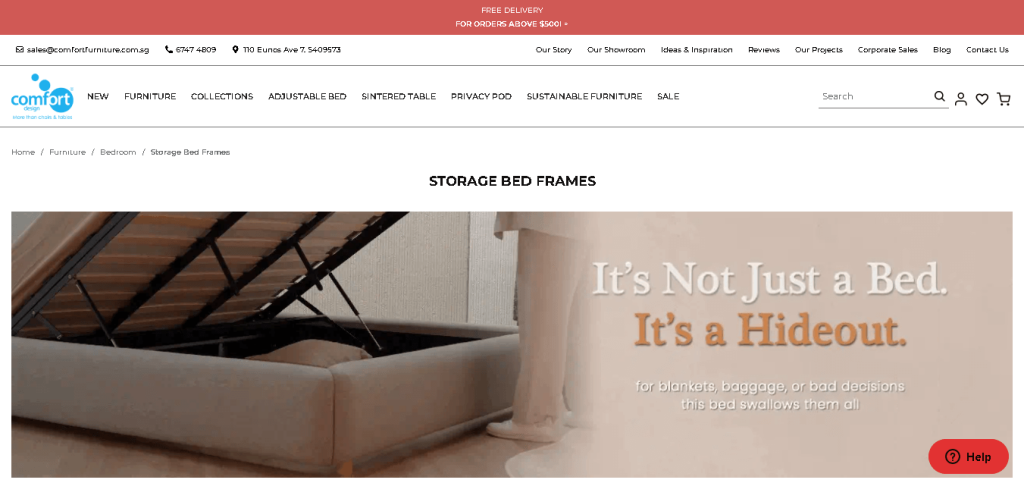 Comfort Design Best Storage Bed Frames Singapore