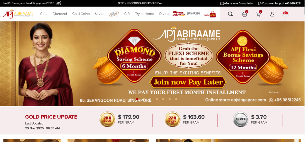 APJ Abiraame Popular Jewellers Singapore