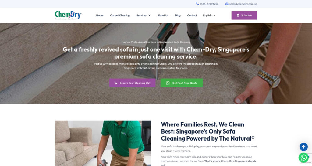 Chem-Dry Best Sofa Cleaning Singapore