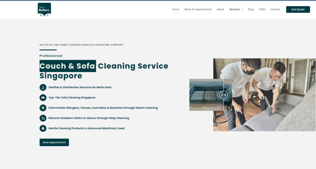 Three Butlers Sofa Cleaning Singapore