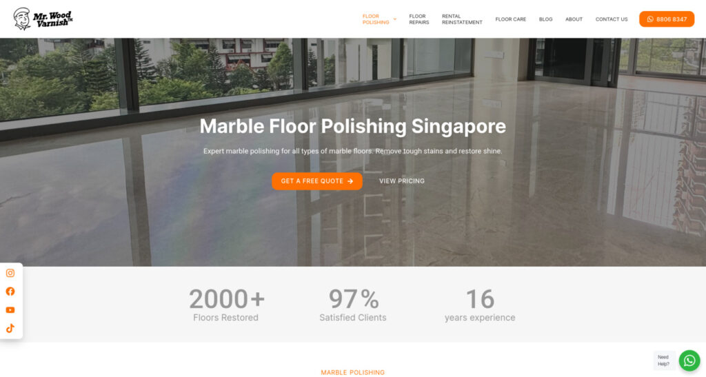Mr Wood Varnish Marble Polishing Singapore