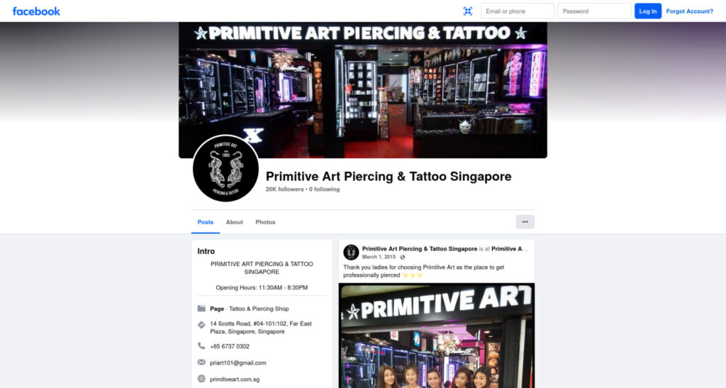 Primitive Art Piercing & Tattoo Singapore