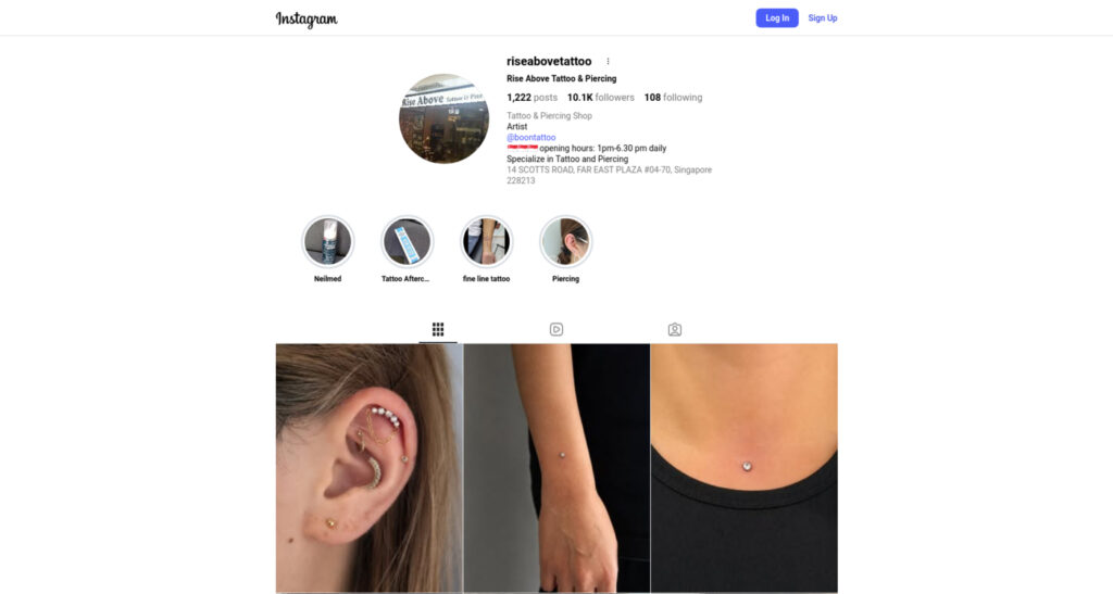 Rise Above Tattoo & Piercing Singapore
