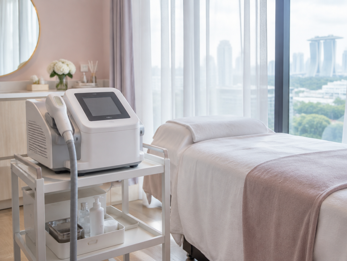 Illustrative image representing an IPL hair removal treatment room