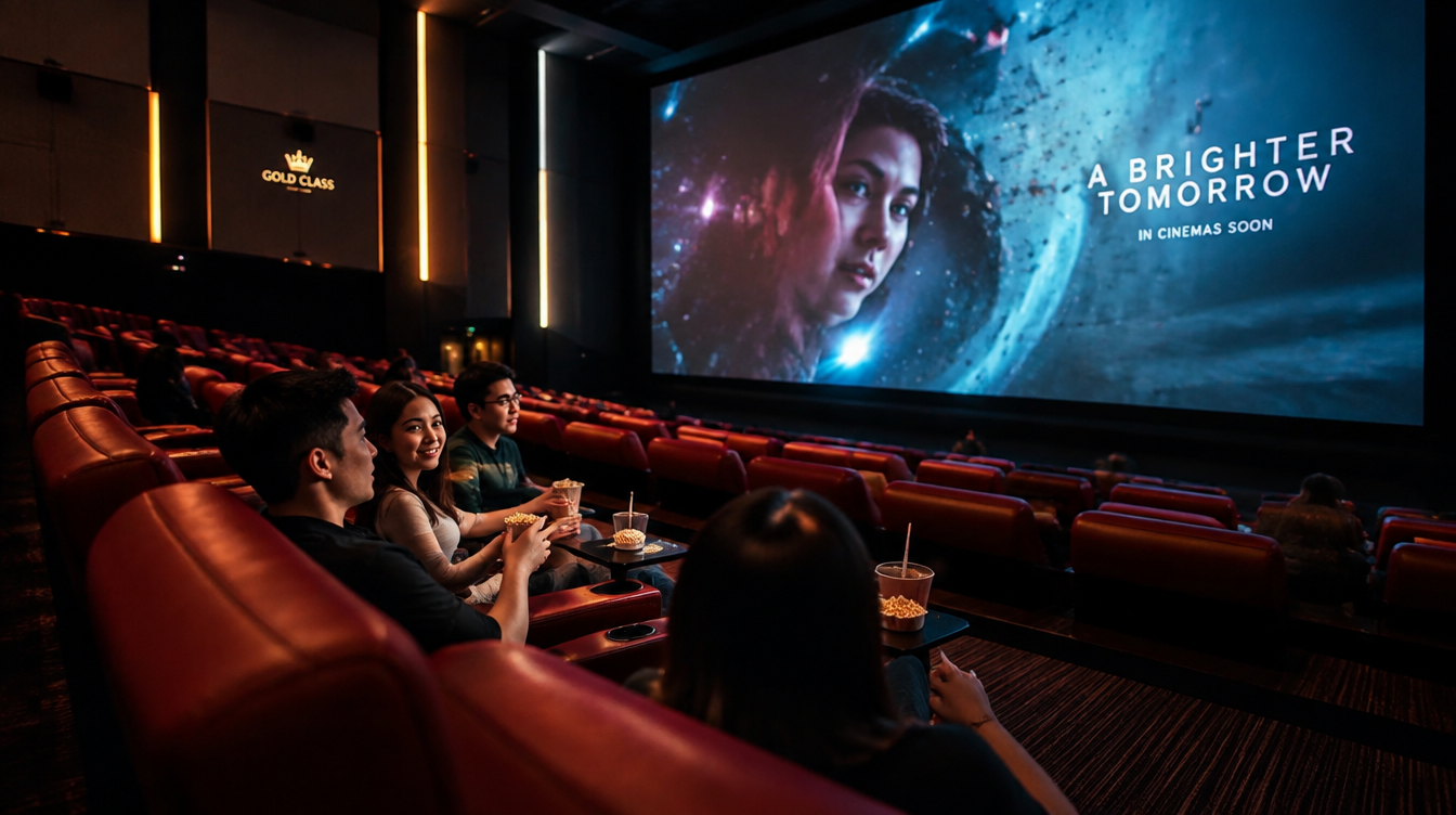 Illustrative image of a premium IMAX-style cinema hall in Singapore