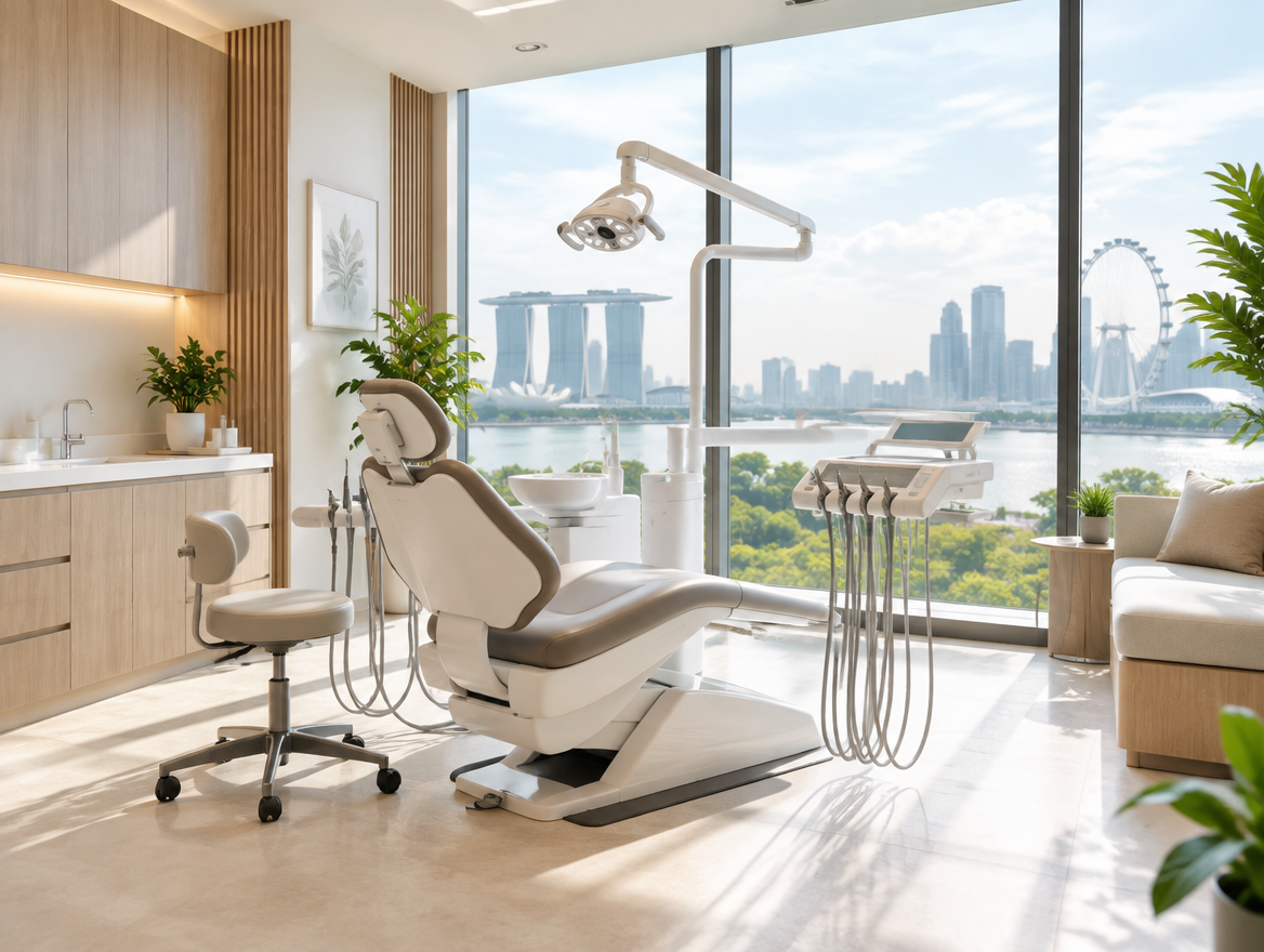 Modern dental clinic interior illustrative image