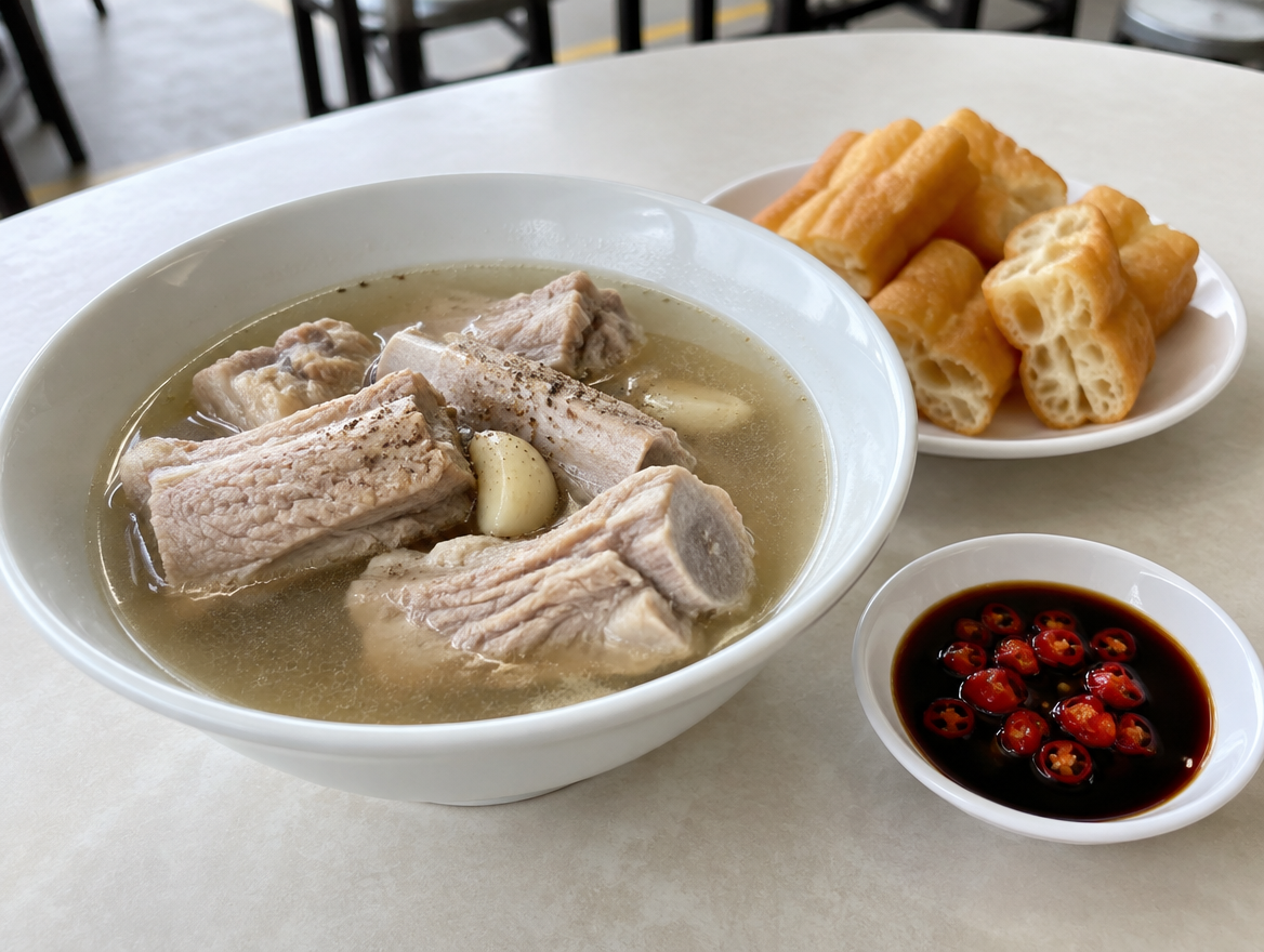 Illustrative image of a bowl of peppery Teochew-style bak kut teh