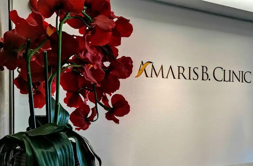 Reception area at Amaris B. Clinic on Arab Street, Singapore