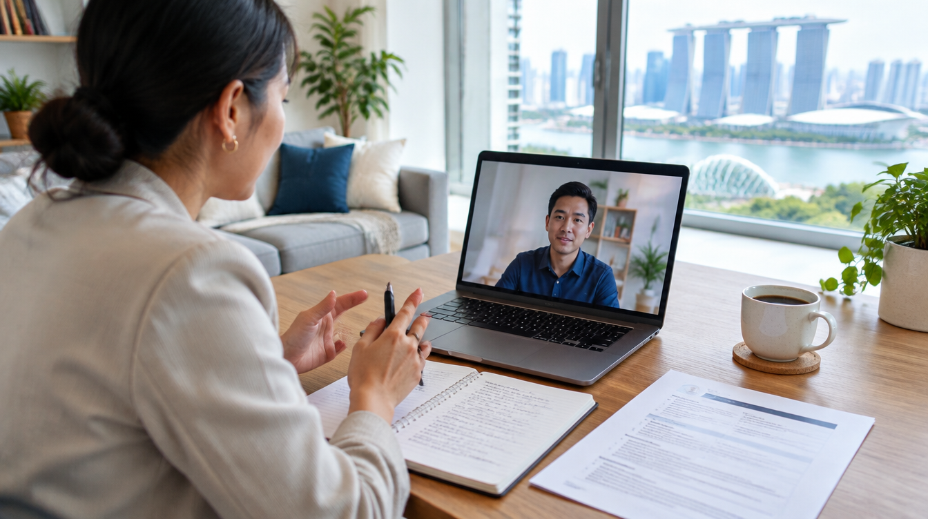 Career coach conducting a video-call resume consultation
