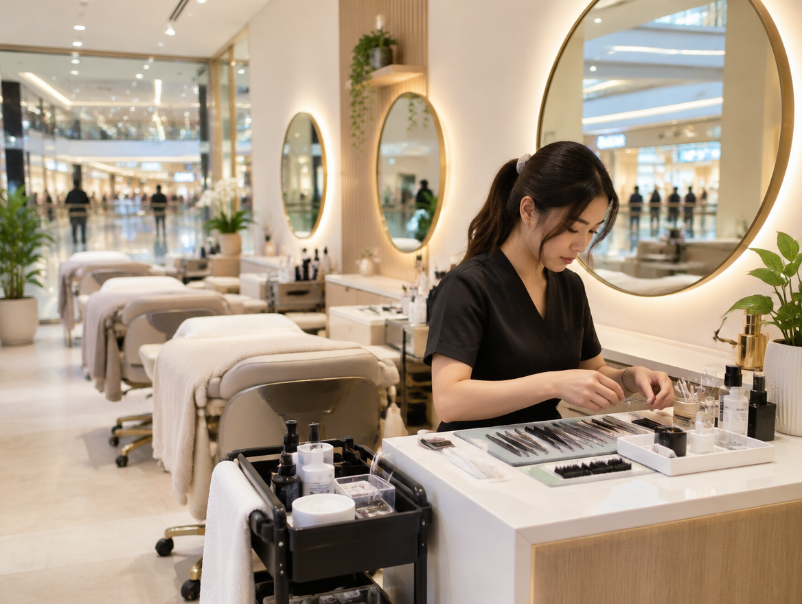 Illustrative photo of a beauty salon interior in a Singapore mall