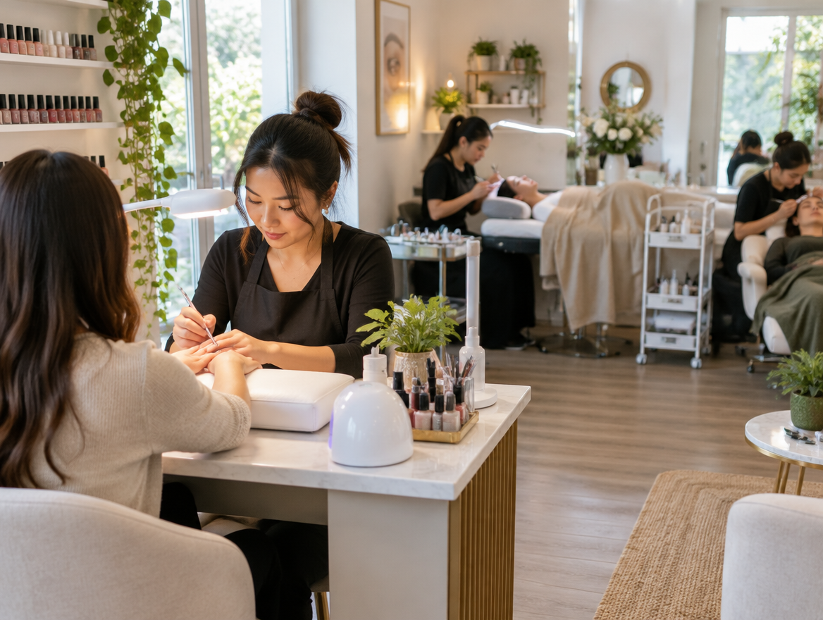 Illustrative photo of a multi-service beauty salon interior