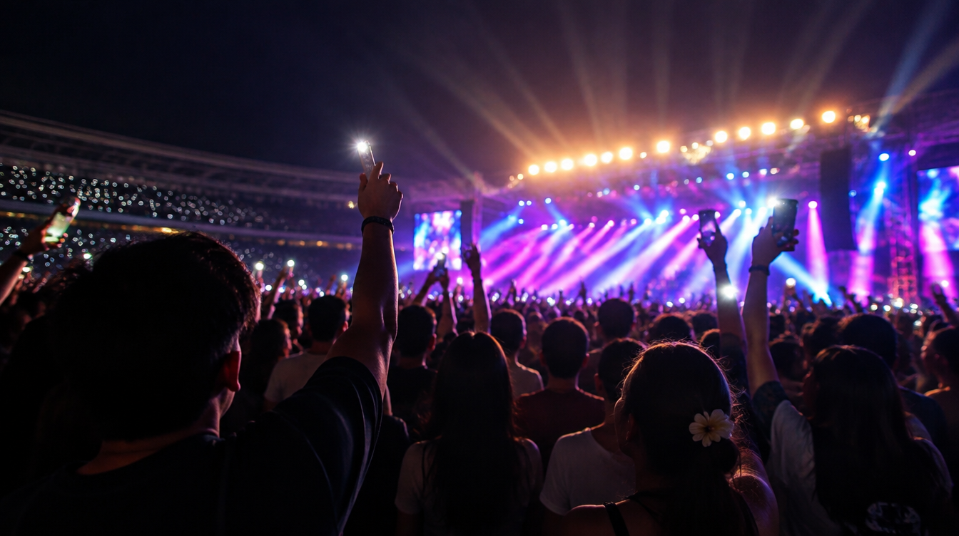 Concert crowd at The Kallang Countdown Concert in Singapore